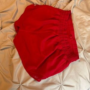 Red Lululemon shorts size 10